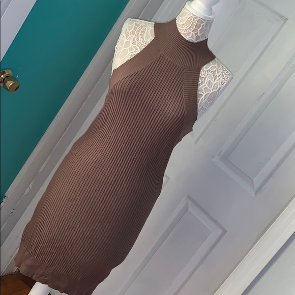 Papaya Mocha Bodycon Sleeveless Dress - Picture 2 of 7